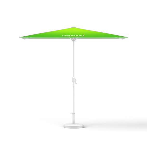 Petit parasol avec manivelle, rectangulaire, sans volant, 250 x 180 cm