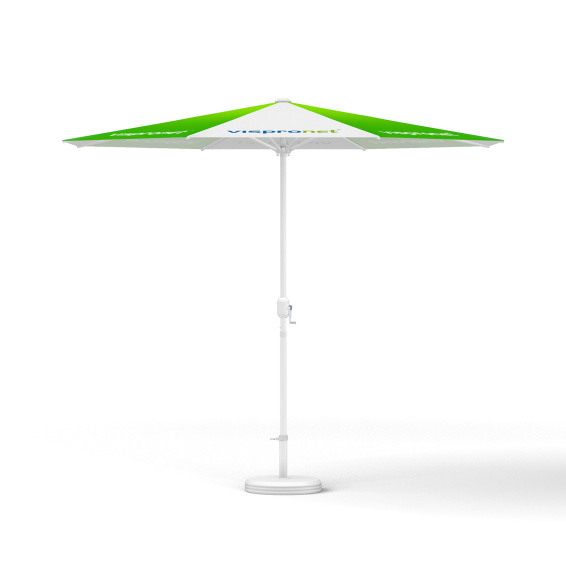 Petit parasol avec manivelle, ø 300 cm, sans volant, structure blanche