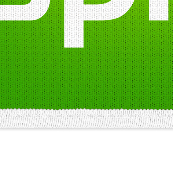 Volant avec liséré blanc