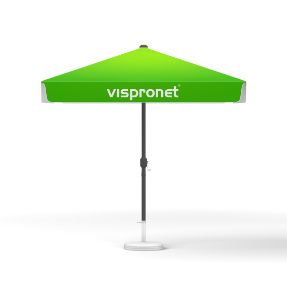 Petit parasol avec manivelle, carré, 250 x 250 cm