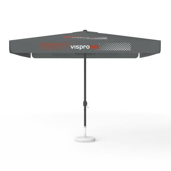 Parasol avec impression de logo, 300 x 300 cm, 4 segments imprimés en alternance avec 2 motifs