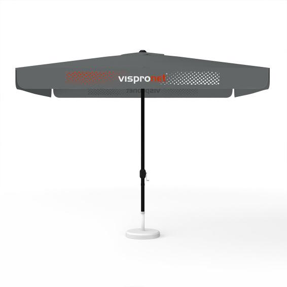 Parasol avec impression de logo, 300 x 300 cm, 2 volants imprimés