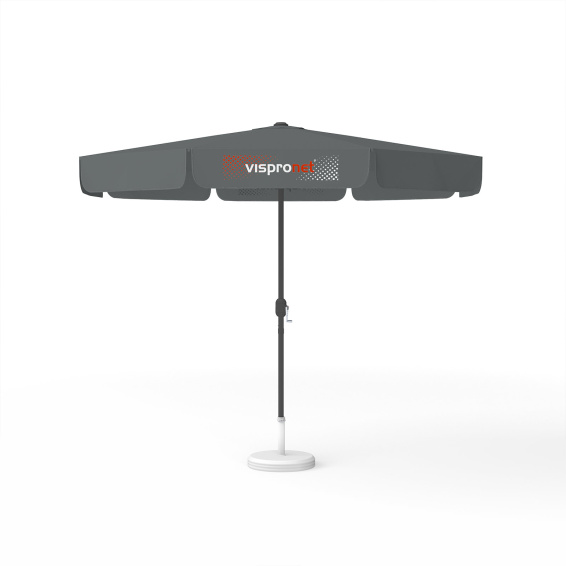 Parasol avec impression de logo, ø 300 cm, 2 volants imprimés