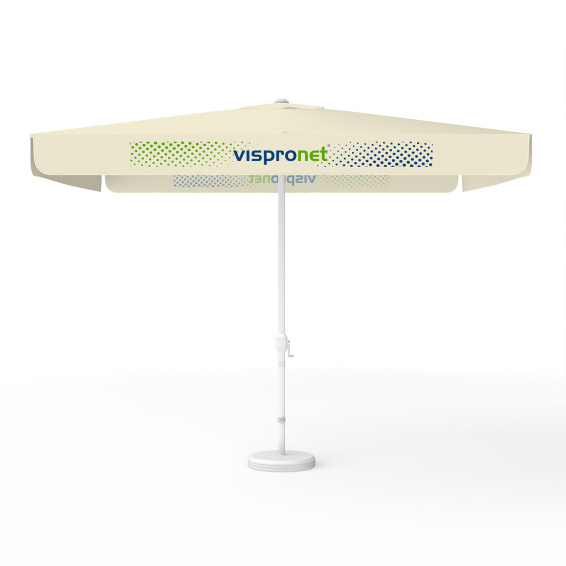 Parasol avec impression de logo, 300 x 300 cm, 2 volants imprimés