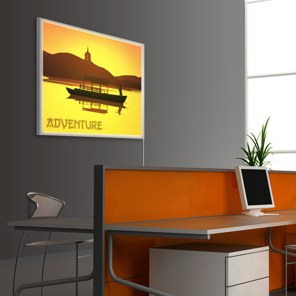 Cadre à clapets LED / DEL, visuel en Film Backlit format paysage