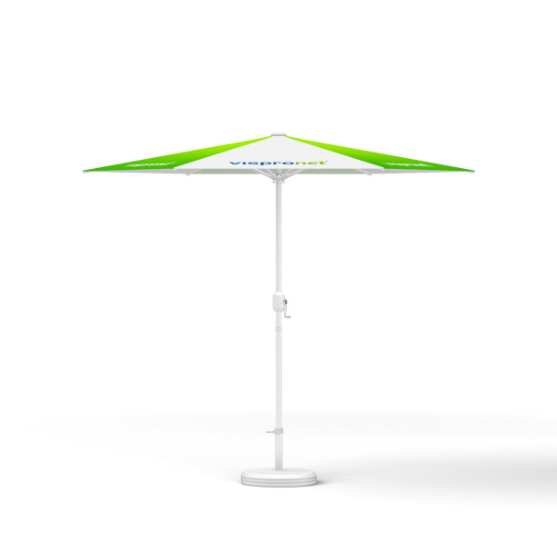Petit parasol avec manivelle, ø 250 cm, sans volant, structure blanche