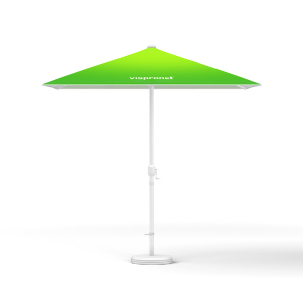 Parasol avec manivelle, carré, sans volant, 250 x 250 cm