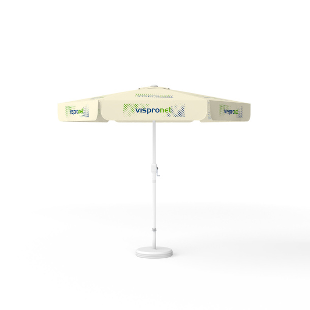 Parasol avec impression de logo, ø 250 cm, tous les 6 segments imprimés avec 1 motif