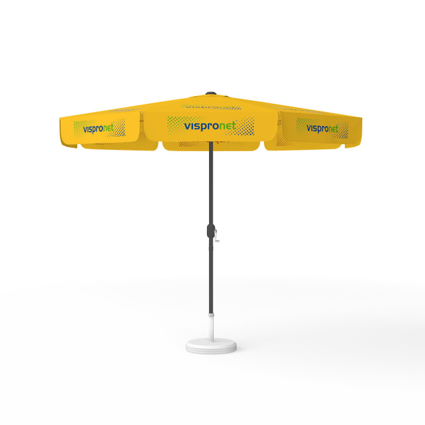 Parasol avec impression de logo, ø 300 cm, tous les 8 segments imprimés avec 1 motif