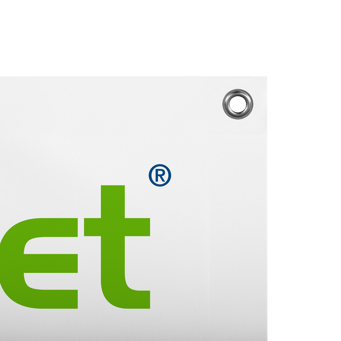 Finition:  pourtours renforcés, œillets métalliques ø 10mm, espacés de 50cm