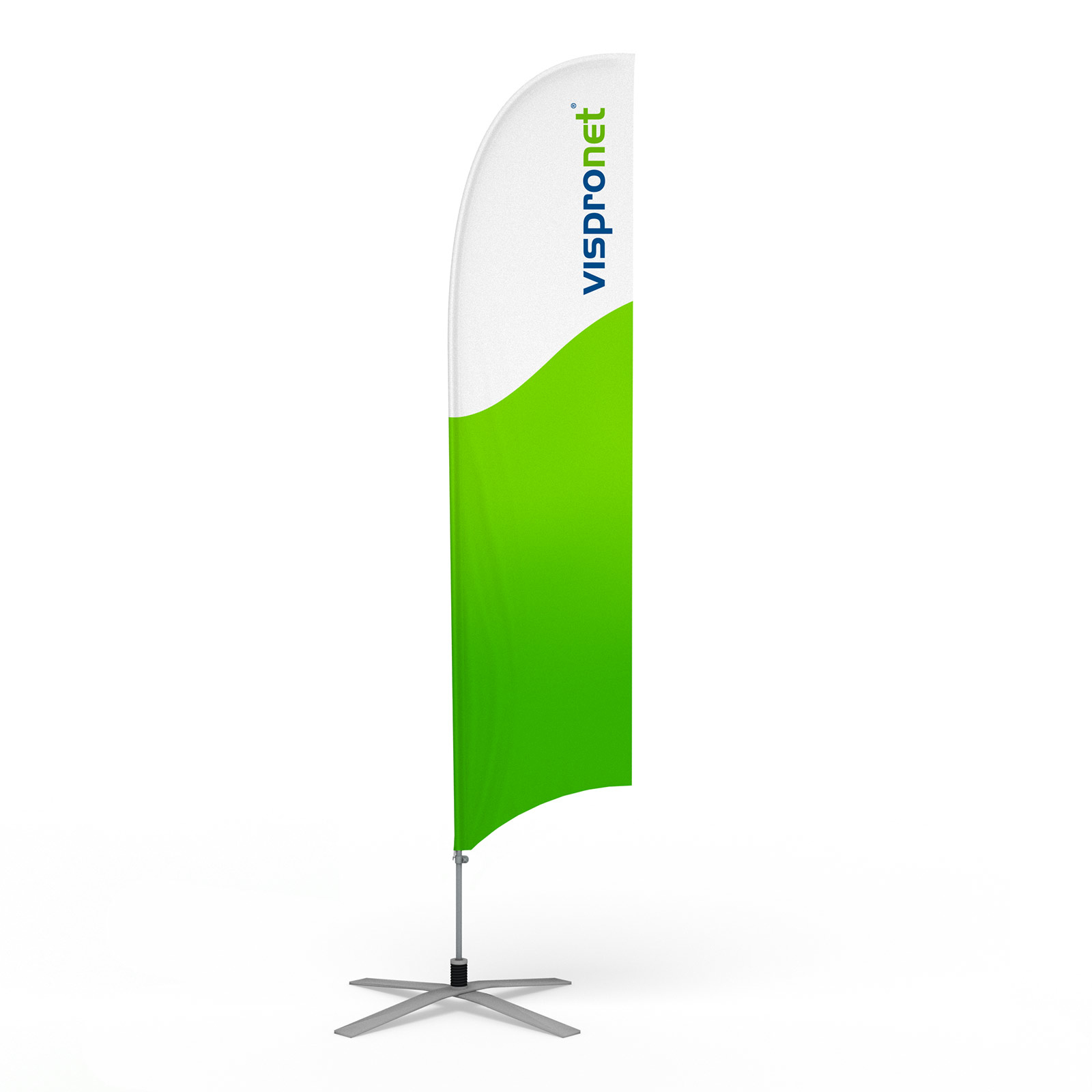 Bowflag® Basic avec pied cruciforme ø 100 cm avec axe rotatif et ressort
