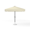 Parasol carré beige, 250 × 250 cm, avec manivelle, uni