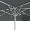 Parasol anthracite, 250 x 250 cm, vue de dessous