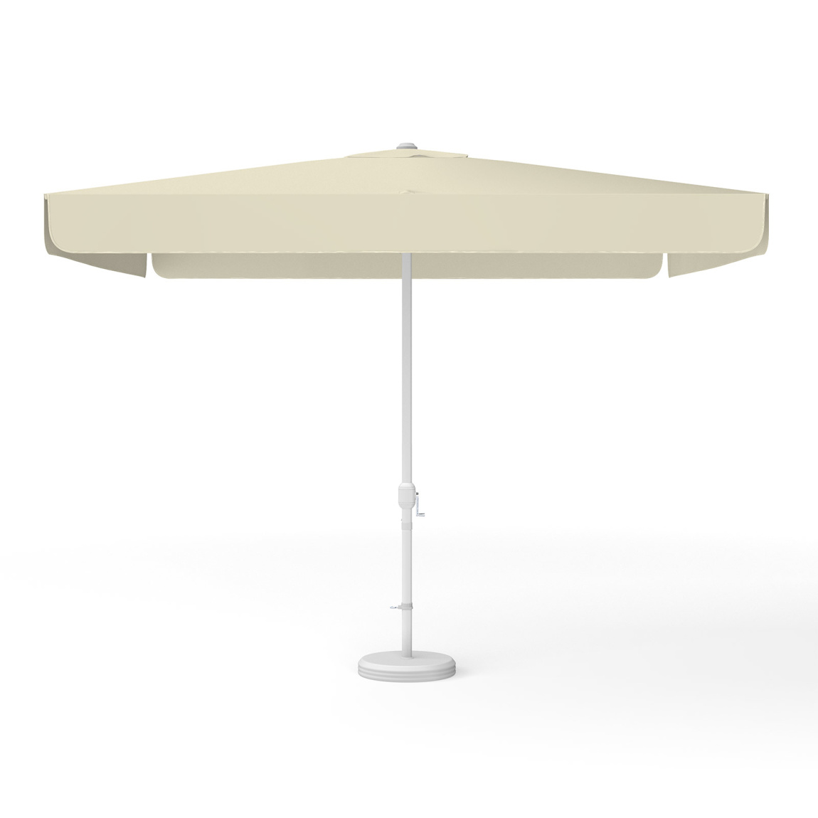 Parasol carré beige, 300 × 300 cm, avec manivelle, uni