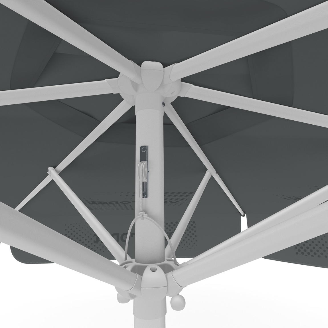 Parasol avec impression de logo, ø 250 cm, détail de la poulie