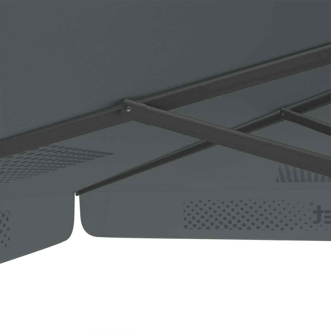 Parasol avec impression de logo, 300 x 300 cm, montants robustes