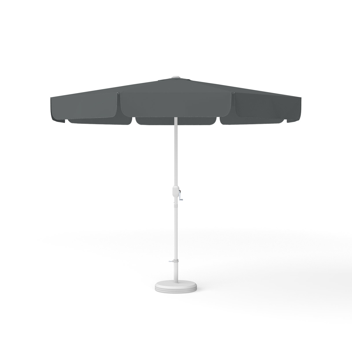 Parasol rond anthracite uni, ø 300 cm, avec manivelle