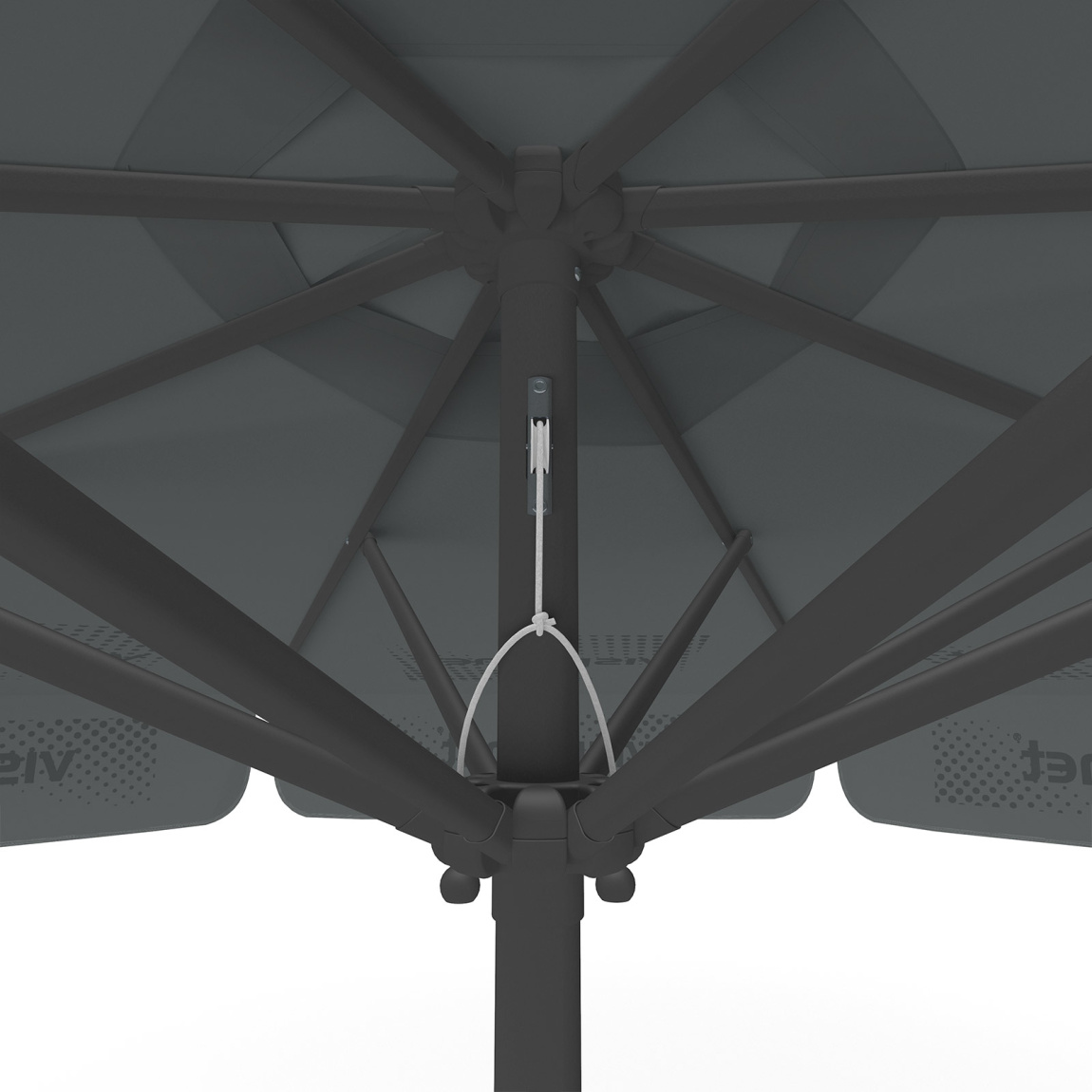 Parasol avec impression de logo, ø 300 cm, détail de la poulie