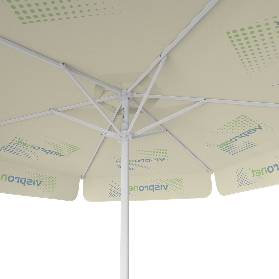 Parasol avec impression de logo, ø 250 cm, vue du dessous
