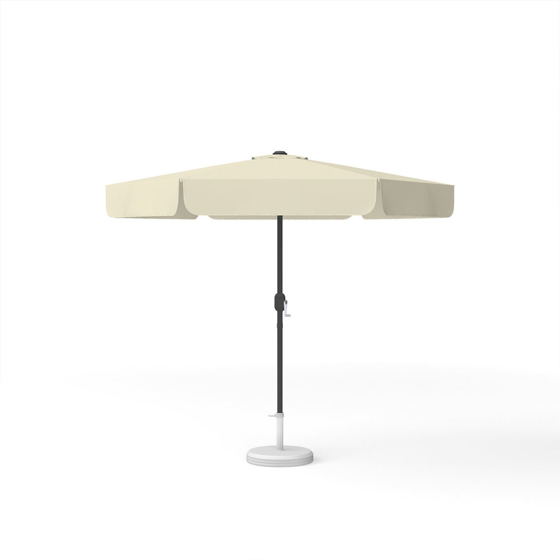 Parasol rond beige uni, ø 250 cm, avec manivelle