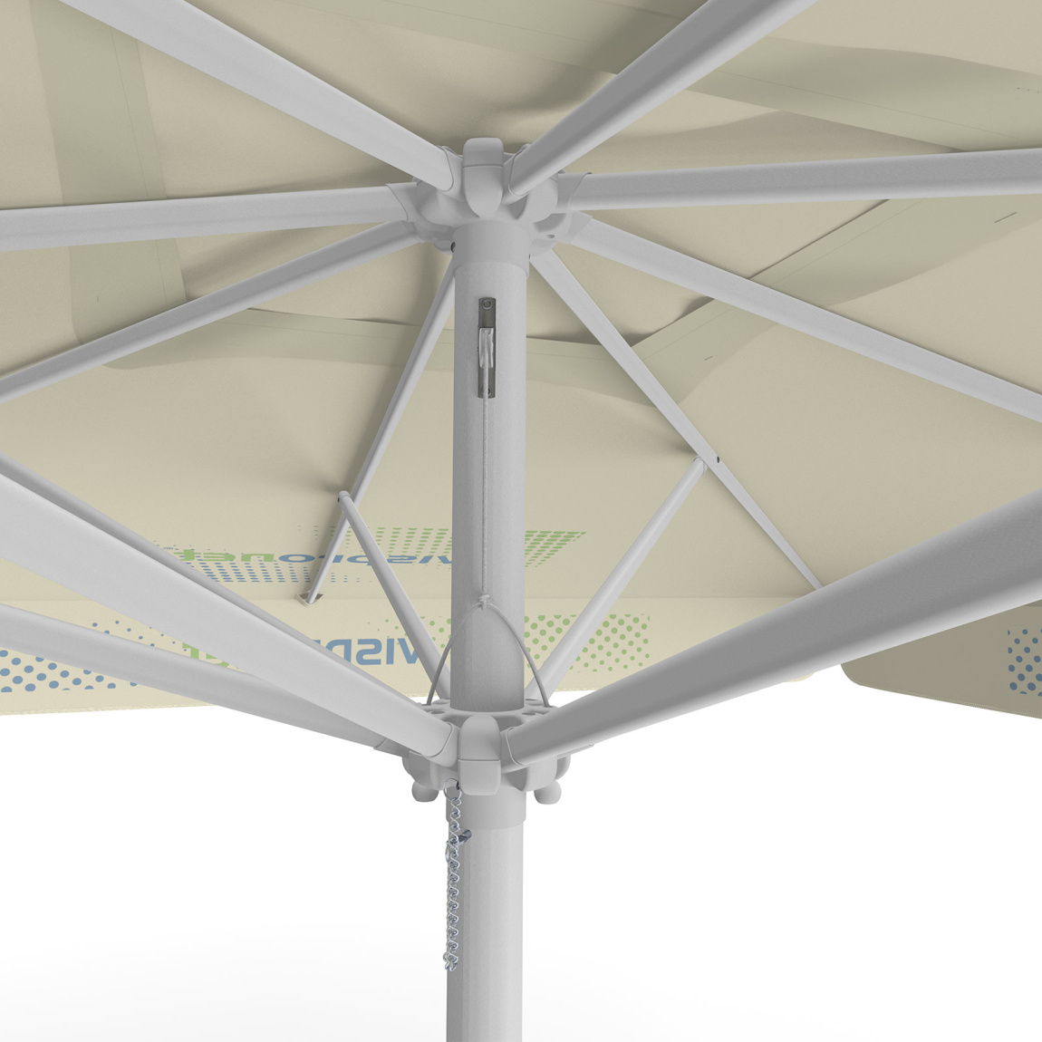 Parasol avec impression de logo, 300 x 300 cm, détail de la poulie