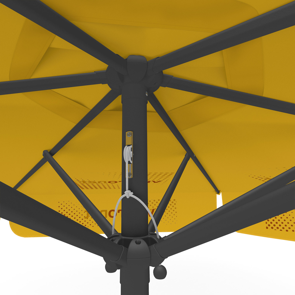 Parasol avec impression de logo, ø 250 cm, détail de la poulie