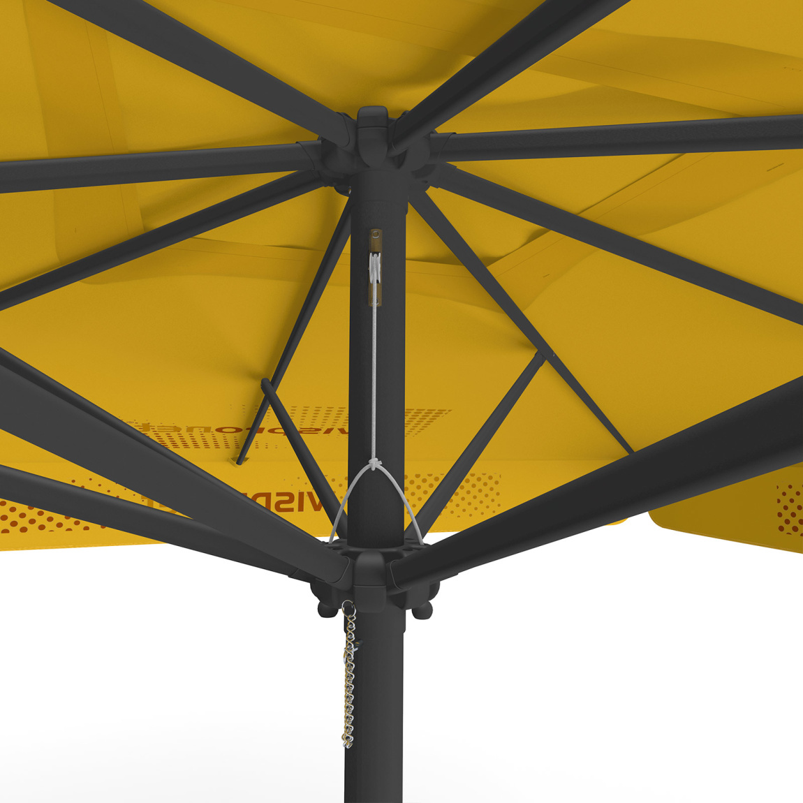 Parasol avec impression de logo, 300 x 300 cm, détail de la poulie