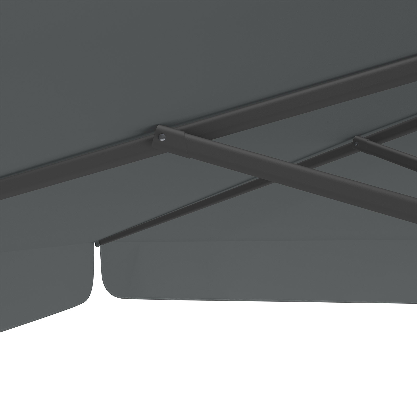 Parasol anthracite, 300 x 300 cm, baleines robustes
