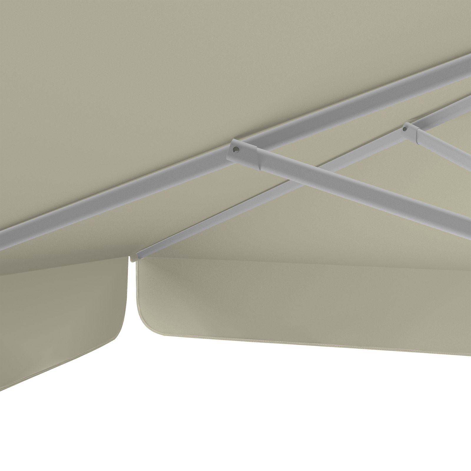 Parasol beige, 250 x 250 cm, baleines robustes