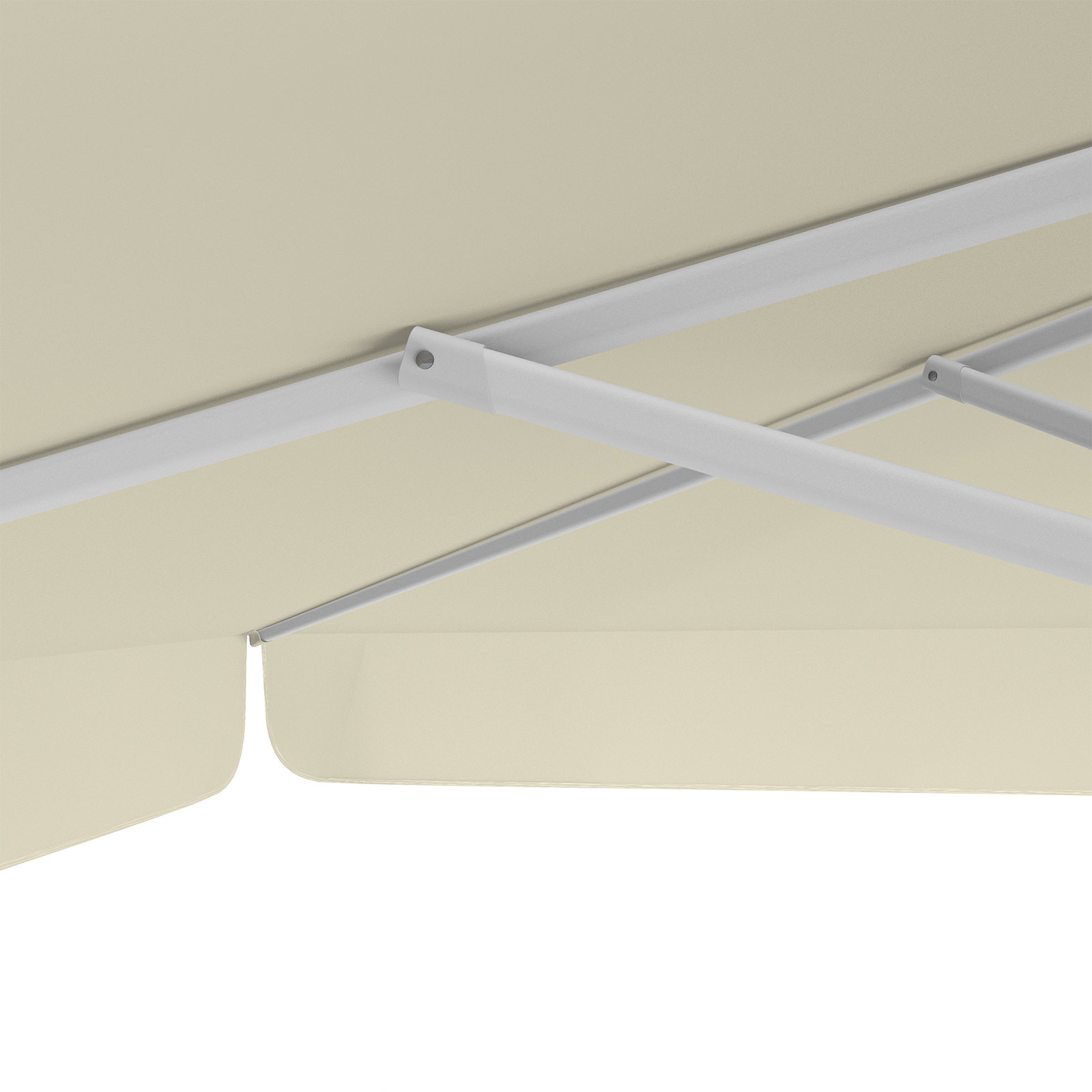 Parasol beige, 300 x 300 cm, baleines robustes