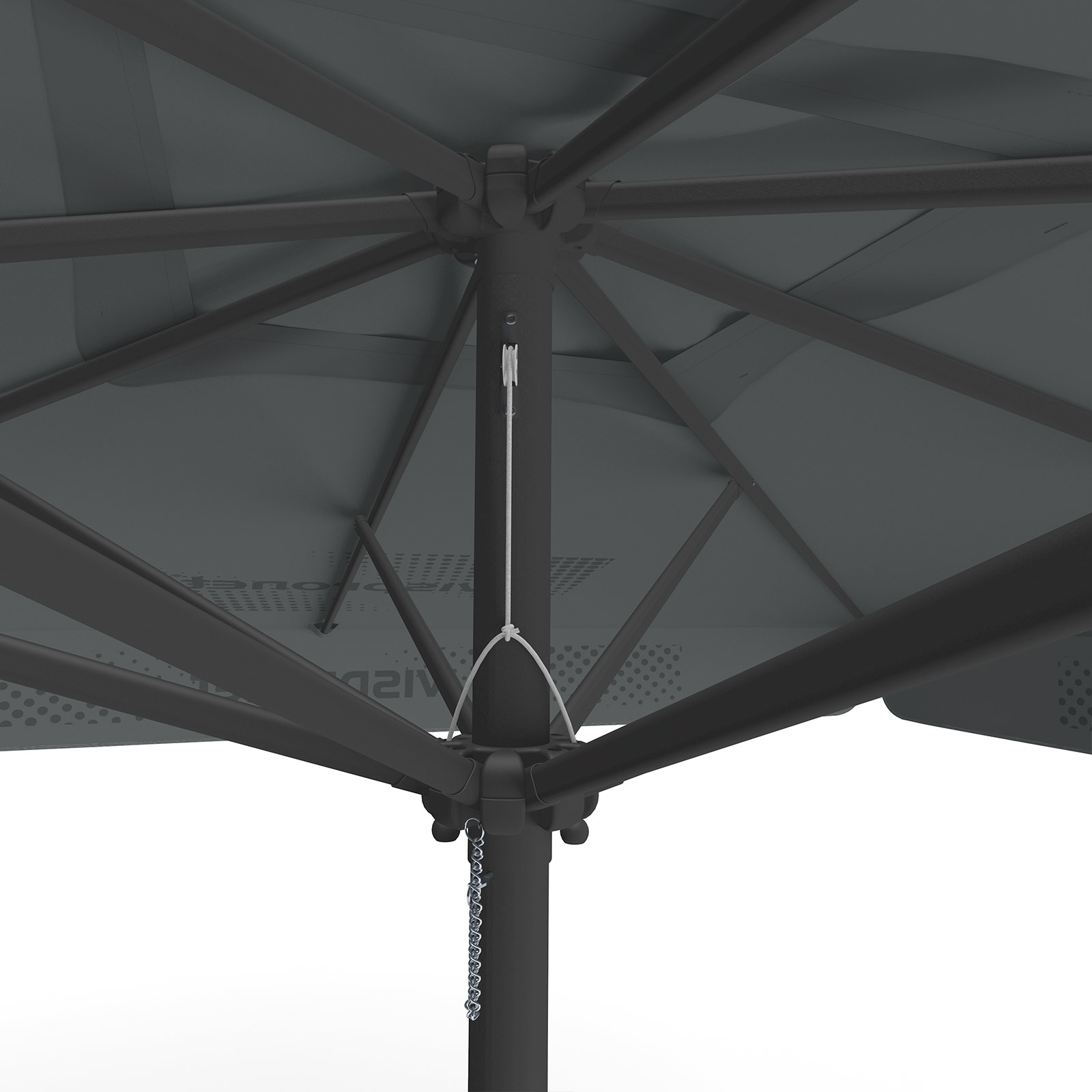 Parasol avec impression de logo, 300 x 300 cm, détail de la poulie
