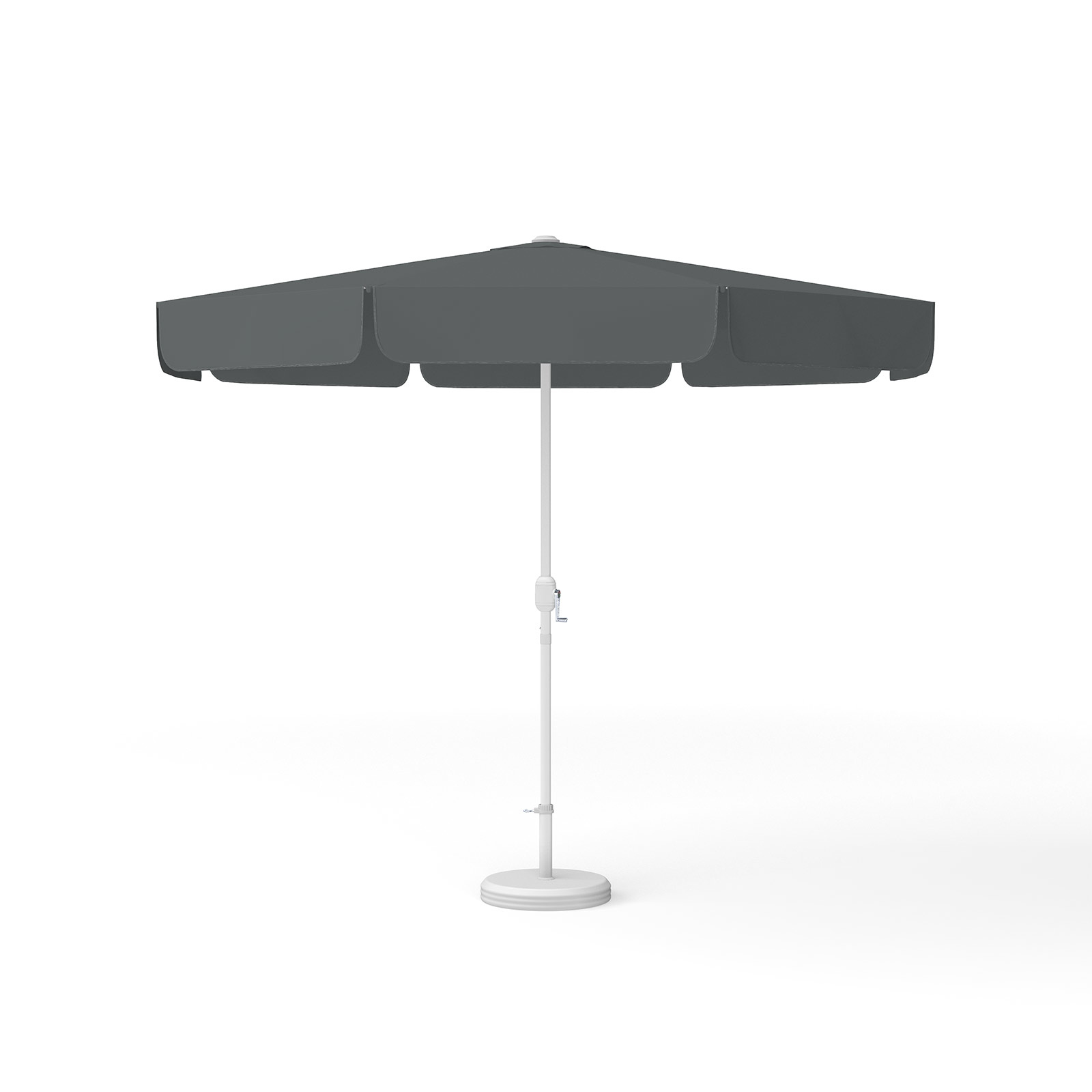 Parasol rond anthracite uni, ø 300 cm, avec manivelle
