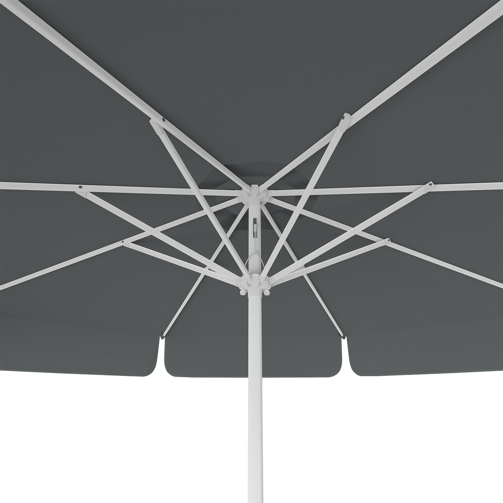 Parasol anthracite, ø 300 cm, vue de dessous