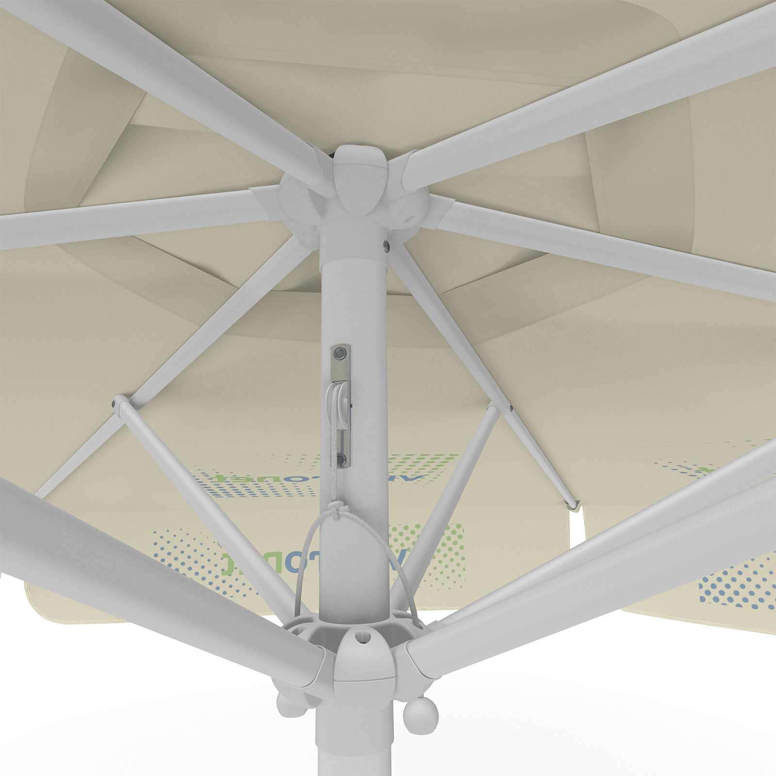 Parasol avec impression de logo, ø 250 cm, détail de la poulie