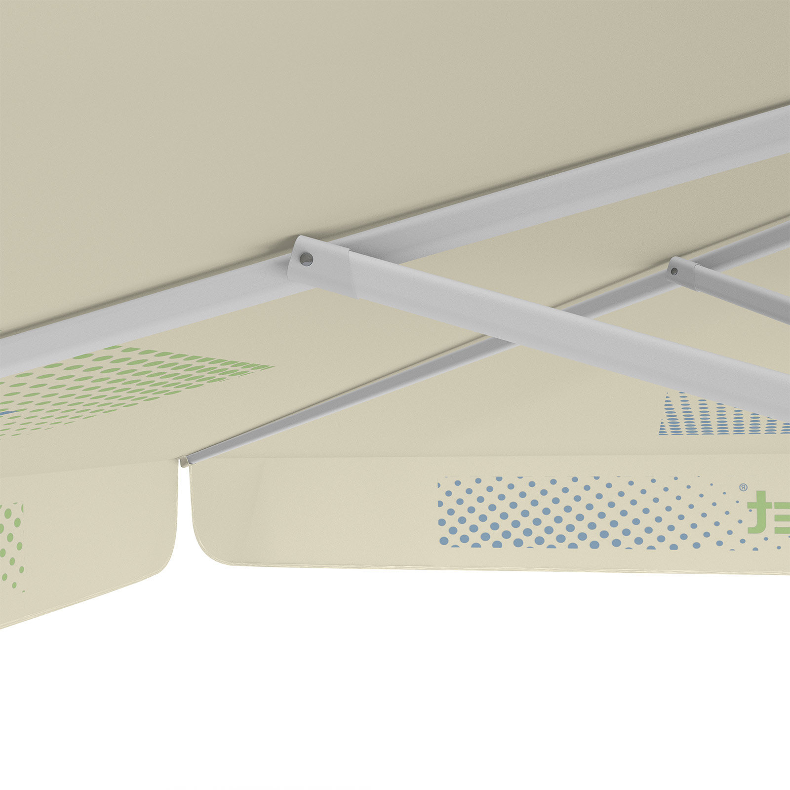 Parasol avec impression de logo, 300 x 300 cm, montants robustes