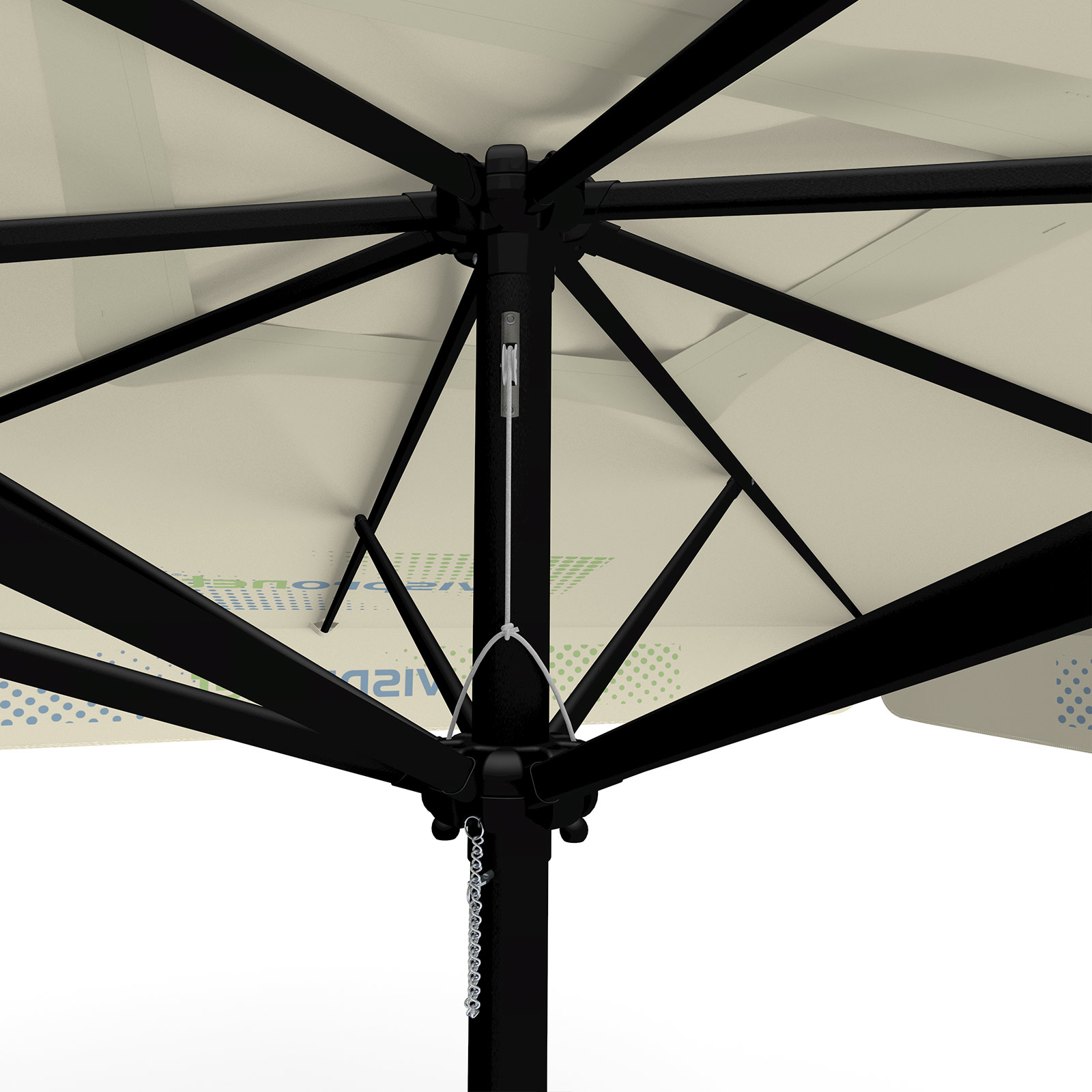 Parasol avec impression de logo, 300 x 300 cm, détail de la poulie