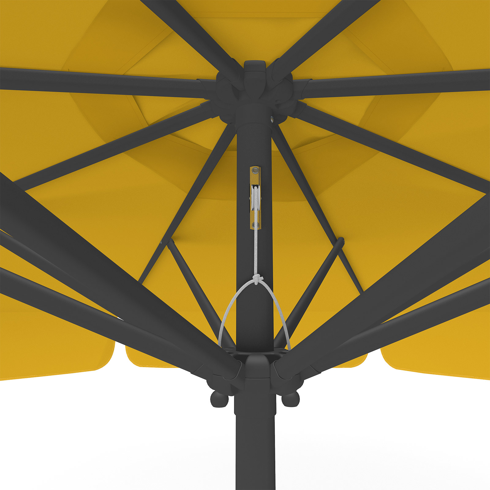 Parasol orange, ø 300 cm, détail du cordon de traction