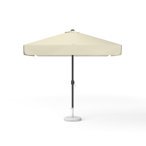 Parasol carré beige, 250 × 250 cm, avec manivelle, uni