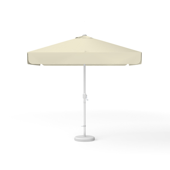 Parasol carré beige, 250 × 250 cm, avec manivelle, uni