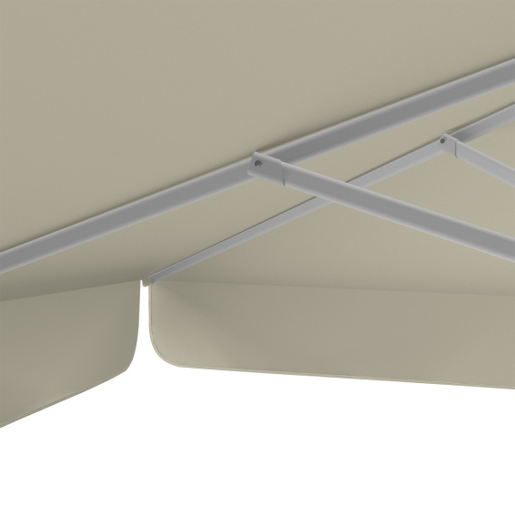 Parasol beige, 250 x 250 cm, baleines robustes