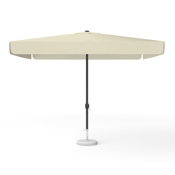 Parasol carré beige, 300 × 300 cm, avec manivelle, uni
