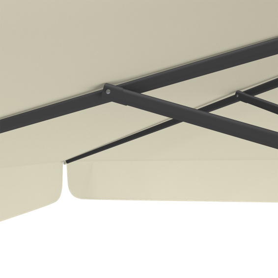 Parasol beige, 300 x 300 cm, baleines robustes