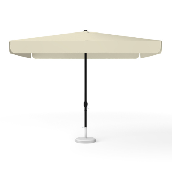 Parasol carré beige, 300 × 300 cm, avec manivelle, uni