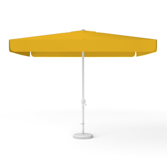 Parasol carré orange, 300 × 300 cm, avec manivelle, uni