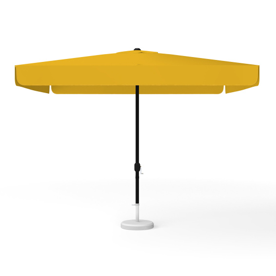 Parasol carré orange, 300 × 300 cm, avec manivelle, uni