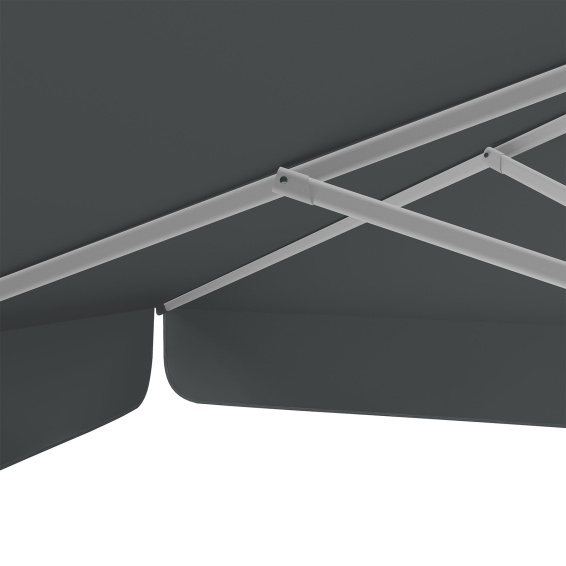 Parasol anthracite, 250 x 250 cm, baleines robustes