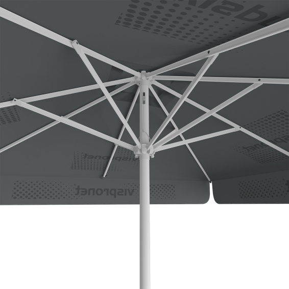 Parasol avec impression de logo, 250 x 250 cm, vue de dessous