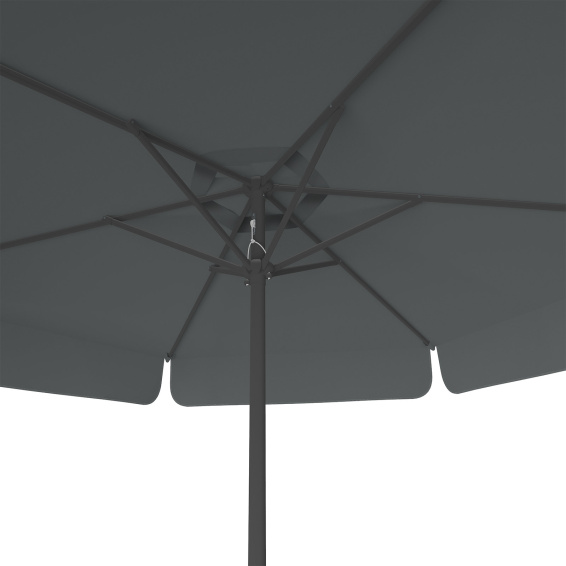 Parasol anthracite, ø 250 cm, vue de dessous