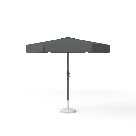 Parasol rond anthracite uni, ø 250 cm, avec manivelle