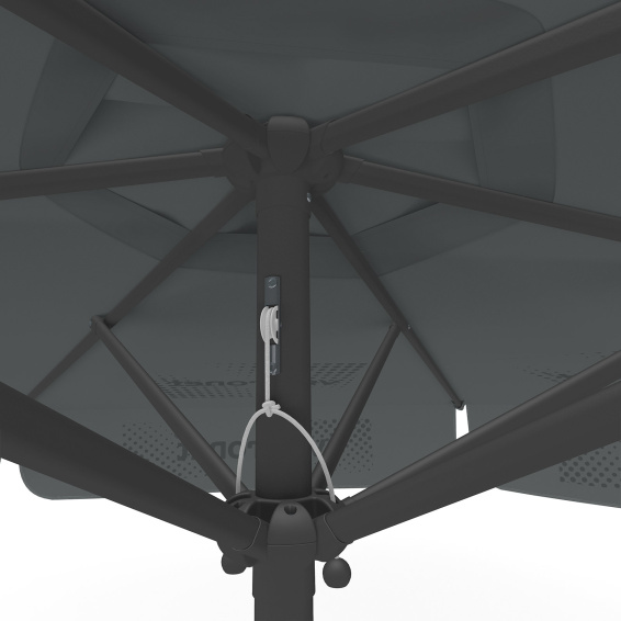 Parasol avec impression de logo, ø 250 cm, détail de la poulie